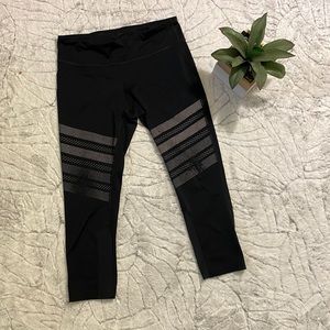 Nike Black Capris with Gray Stripes